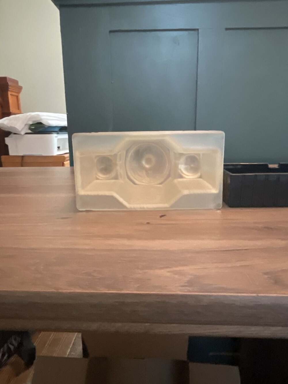 Vintage Art Deco Frosted Glass Architectural Tier Desk Lamp-non-working - Picture 11 of 11